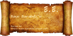 Baur Barabás névjegykártya